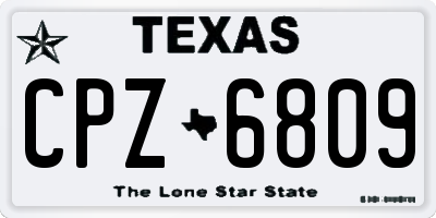 TX license plate CPZ6809