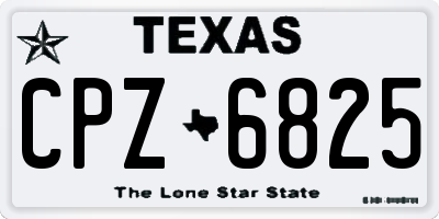 TX license plate CPZ6825