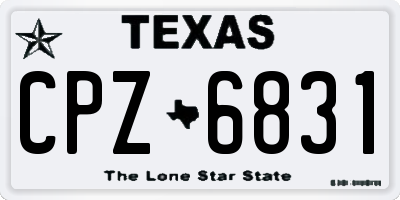 TX license plate CPZ6831