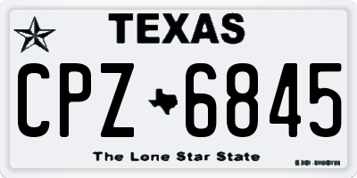 TX license plate CPZ6845