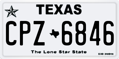 TX license plate CPZ6846