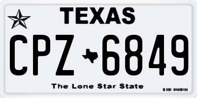 TX license plate CPZ6849