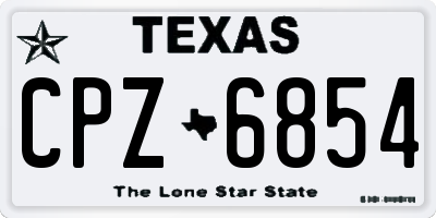TX license plate CPZ6854
