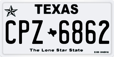 TX license plate CPZ6862