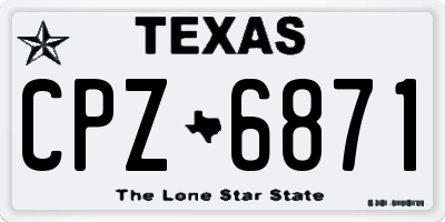 TX license plate CPZ6871