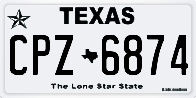 TX license plate CPZ6874