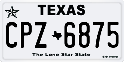 TX license plate CPZ6875