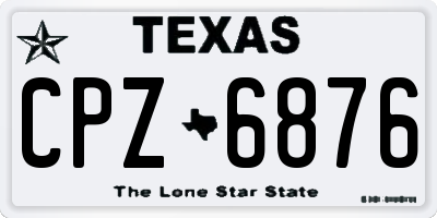 TX license plate CPZ6876
