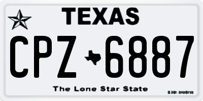 TX license plate CPZ6887