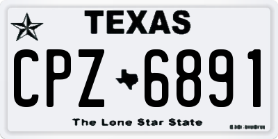 TX license plate CPZ6891