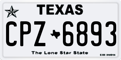 TX license plate CPZ6893