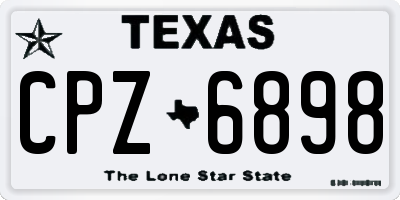 TX license plate CPZ6898