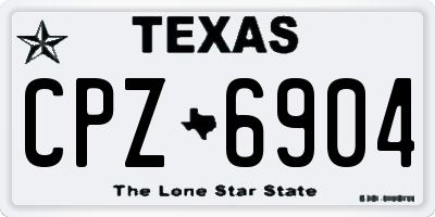 TX license plate CPZ6904