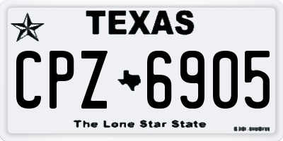 TX license plate CPZ6905