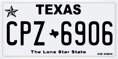 TX license plate CPZ6906