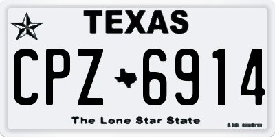 TX license plate CPZ6914