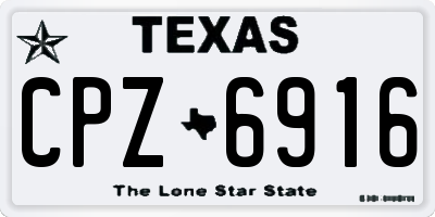 TX license plate CPZ6916