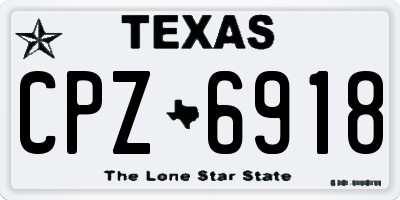TX license plate CPZ6918