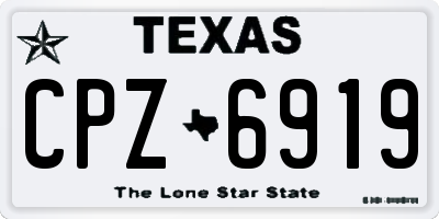 TX license plate CPZ6919