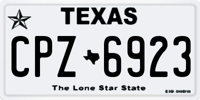 TX license plate CPZ6923
