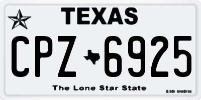 TX license plate CPZ6925