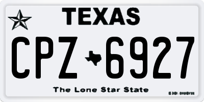 TX license plate CPZ6927