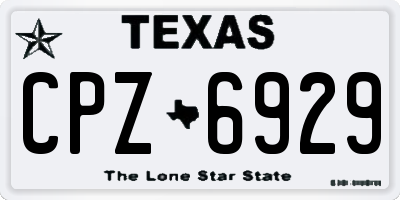 TX license plate CPZ6929