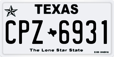 TX license plate CPZ6931