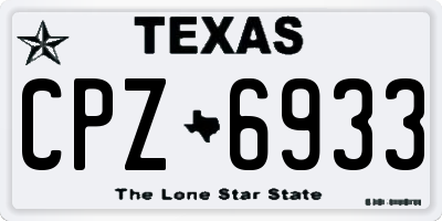 TX license plate CPZ6933