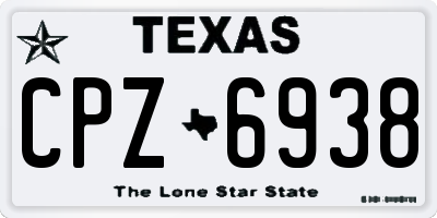 TX license plate CPZ6938