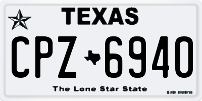 TX license plate CPZ6940