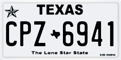 TX license plate CPZ6941