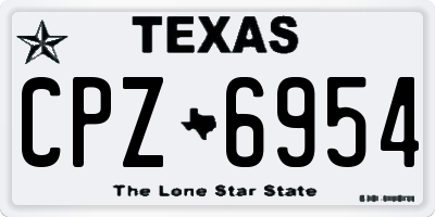 TX license plate CPZ6954
