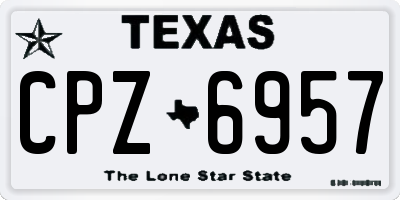 TX license plate CPZ6957