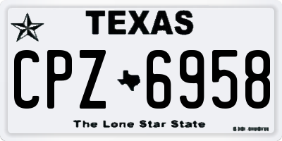 TX license plate CPZ6958