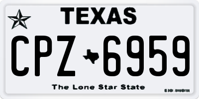 TX license plate CPZ6959