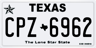 TX license plate CPZ6962
