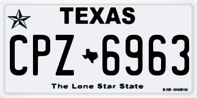 TX license plate CPZ6963