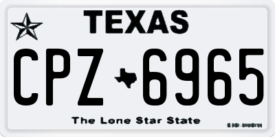 TX license plate CPZ6965