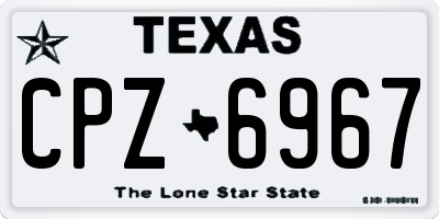 TX license plate CPZ6967