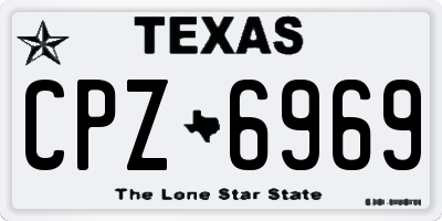 TX license plate CPZ6969