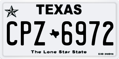 TX license plate CPZ6972