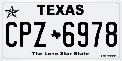 TX license plate CPZ6978