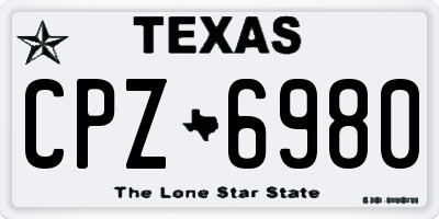 TX license plate CPZ6980