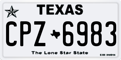 TX license plate CPZ6983