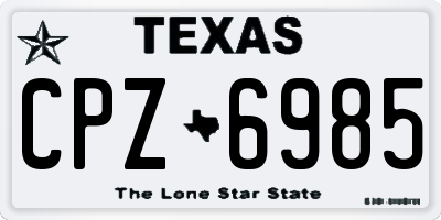 TX license plate CPZ6985