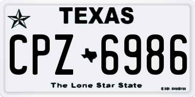 TX license plate CPZ6986
