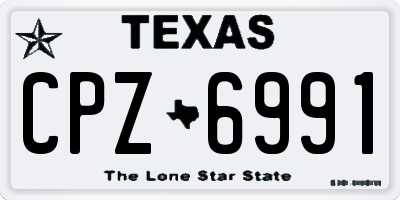TX license plate CPZ6991