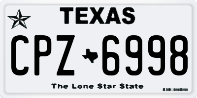 TX license plate CPZ6998