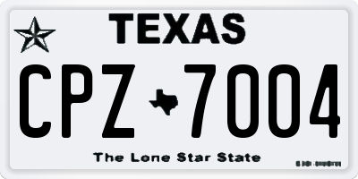 TX license plate CPZ7004